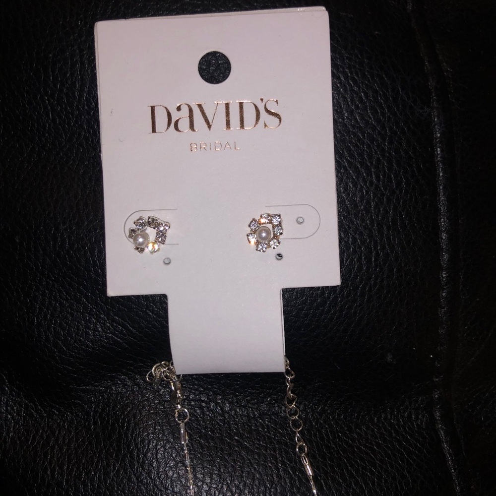 NWT David’s Bridal Necklace and earrings